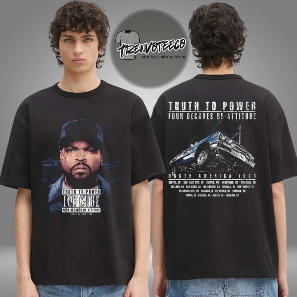 Ice Cube Merch Truth To Power Impala North America Tour Two Sided Unisex T-Shirt