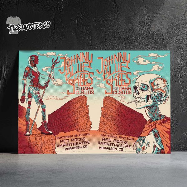 Johnny Blue Skies Full Show Combined Poster At Red Rocks Amphitheatre In Morrison CO On September 16 17 2025 Home Decor Poster Canvas