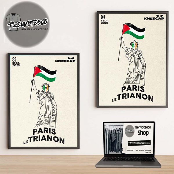 Kneecap Limited Edition Poster EU Tour Paris At Paris Le Trianon On September 8 9 2025 Home Decor Poster Canvas