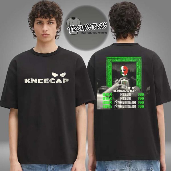 Kneecap Limited Edition Poster EU Tour Paris Schedule Two Sided Unisex T-Shirt