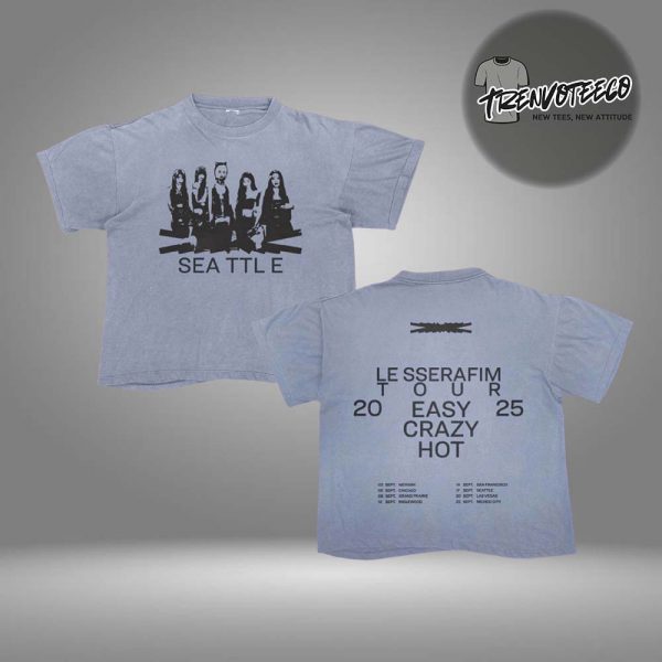Le Sserafim Tour Merch 2025 Easy Crazy Hot Two Sided Unisex T-Shirt