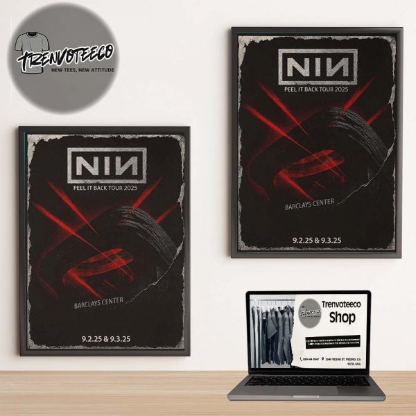 Nine Inch Nails Peel IT Back Tour 2025 Poster At Barclays Center In Brooklyn NY On September 03 2025 Home Decor Poster Canvas
