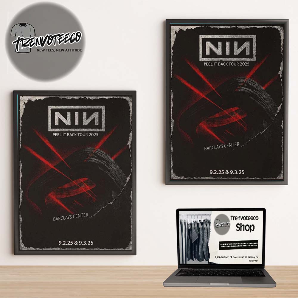 Nine Inch Nails Peel IT Back Tour 2025 Poster At Barclays Center In Brooklyn NY On September 03 2025 Home Decor Poster Canvas