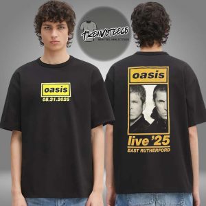 Oasis Live 25 Tour Metlife Stadium In East Rutherford NJ Event Merch Two Sided Unisex T-Shirt