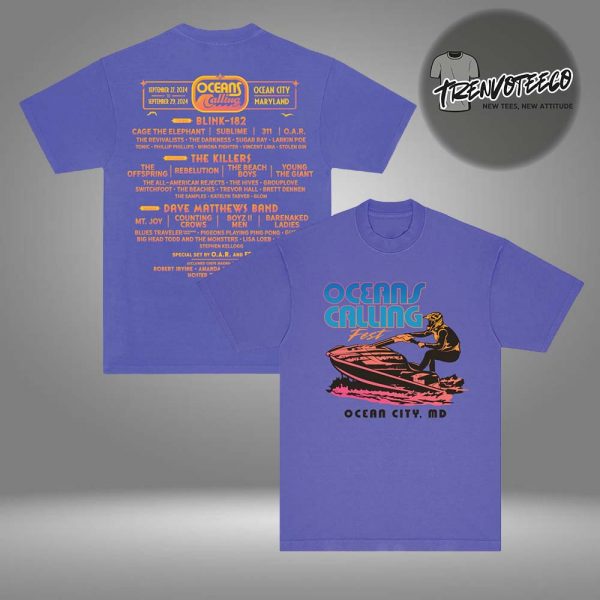 Oceans Calling Merch Jetski Lineup Two Sided Unisex T-Shirt