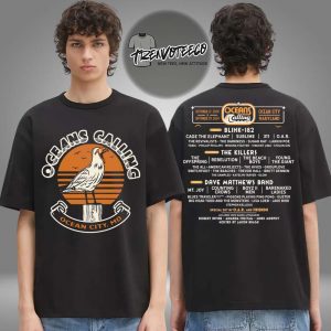 Oceans Calling Merch Seagull Lineup Two Sided Unisex T-Shirt
