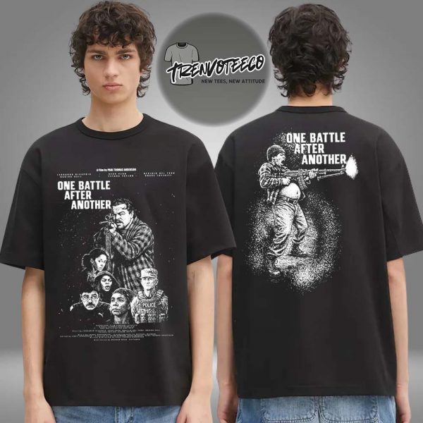One Battle After Another Merch New Poster Film Released On September 26 2025 Two Sided Unisex T-Shirt