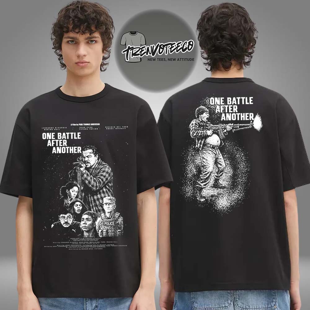 One Battle After Another Merch New Poster Film Released On September 26 2025 Two Sided Unisex T-Shirt