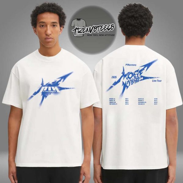 P1Harmony Merch Tour 2025 Pop Up In LA Tour Schedule White Two Sided Unisex T-Shirt