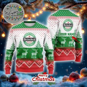 Personalized Heineken Winter Reindeer Best Gifts For Holiday 2025 Christmas Ugly Sweater