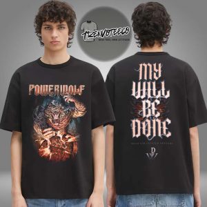 Powerwolf Merch Usa Tour 2025 My Will Be Done Two Sided Unisex T-Shirt
