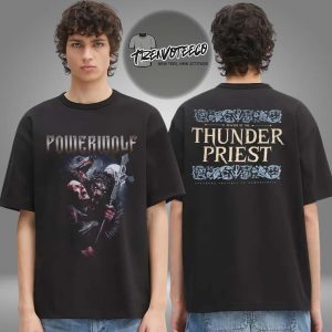 Powerwolf Merch Usa Tour 2025 Thunderpriest Two Sided Unisex T-Shirt