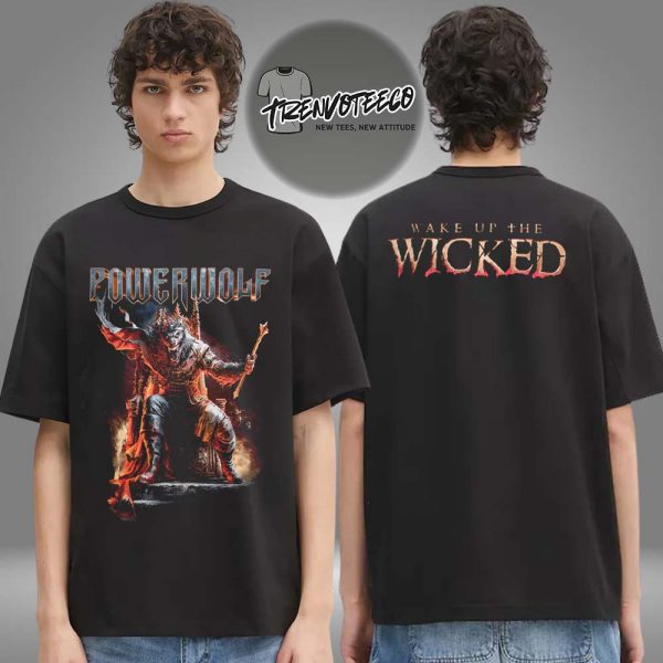 Powerwolf Merch Usa Tour 2025 Wake Up The Wicked Two Sided Unisex T-Shirt