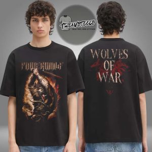 Powerwolf Merch Usa Tour 2025 Wolves Of War Two Sided Unisex T-Shirt