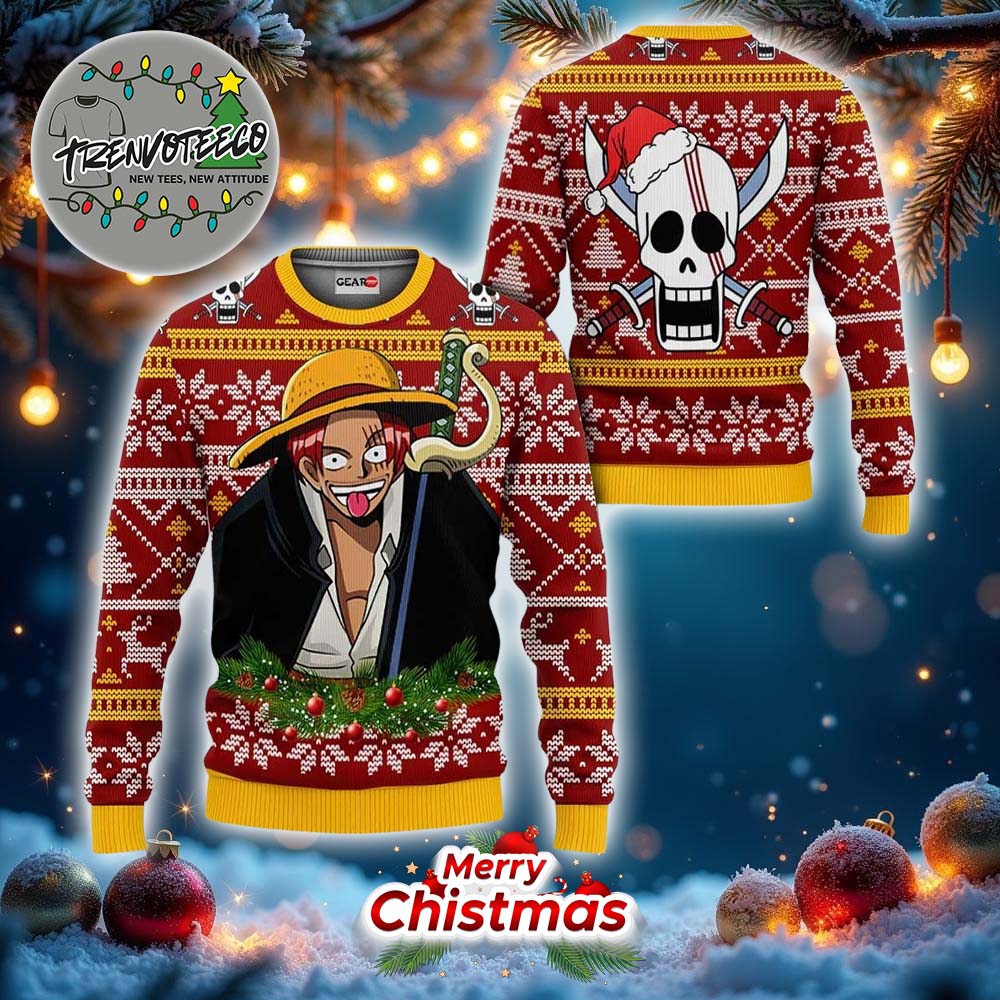 Red Hair Shanks Xmas One Piece Best Give For Fans Anime Ugly Christmas Sweater Red Hair Shanks Xmas One Piece Best Give For Fans Anime Ugly Christmas Sweater