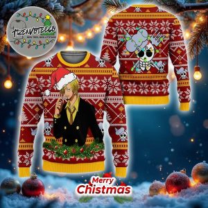 Sanji With Christmas Hat Xmas One Piece Best Give For Fans Anime Ugly Christmas Sweater
