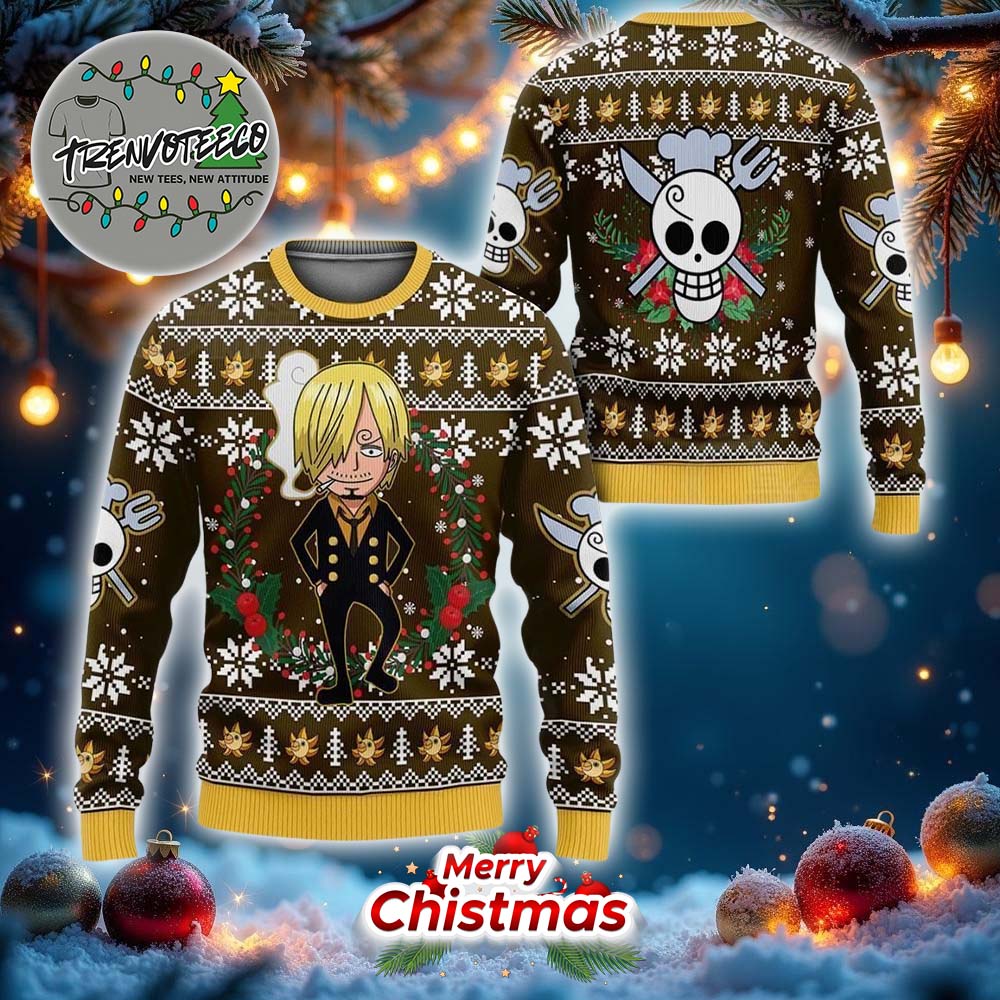 Sanji Xmas One Piece Best Give For Fans Anime Ugly Christmas Sweater Sanji Xmas One Piece Best Give For Fans Anime Ugly Christmas Sweater