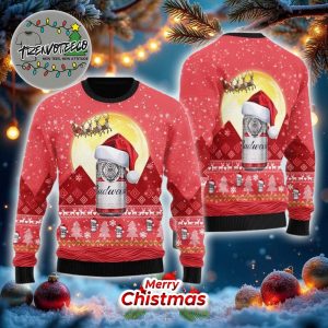 Santa Claus Sleigh Budweiser Best Gifts For Holiday 2025 Christmas Ugly Sweater