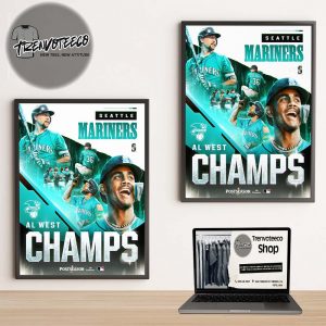 Seattle Mariners Al West Champs First Time Since 2001 Home Decor Poster Canvas