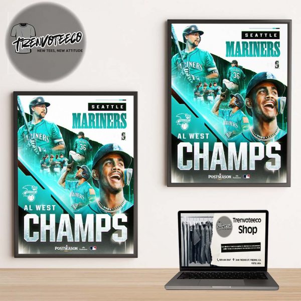 Seattle Mariners Al West Champs First Time Since 2001 Home Decor Poster Canvas