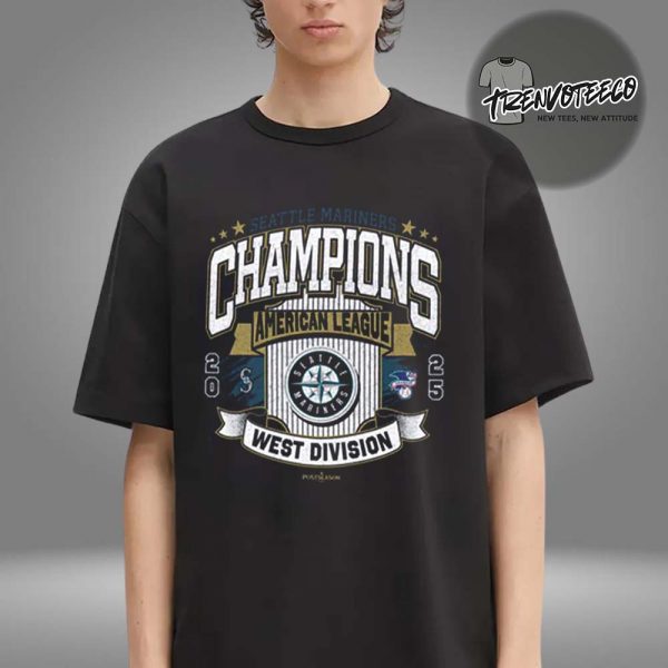Seattle Mariners Merch AL West Division Champions 2025 Celebration Unisex T-Shirt