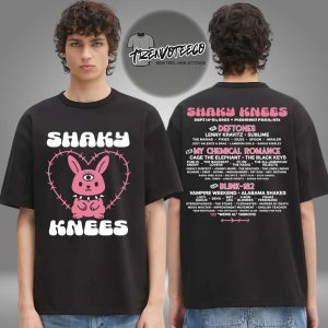 Shaky Knees Merch Music Festival Bunny Lineup Two Sided Unisex T-Shirt