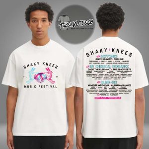 Shaky Knees Merch Music Festival Rabbits Lineup Two Sided Unisex T-Shirt