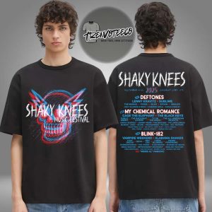 Shaky Knees Merch Music Festival Shockwave Lineup Two Sided Unisex T-Shirt