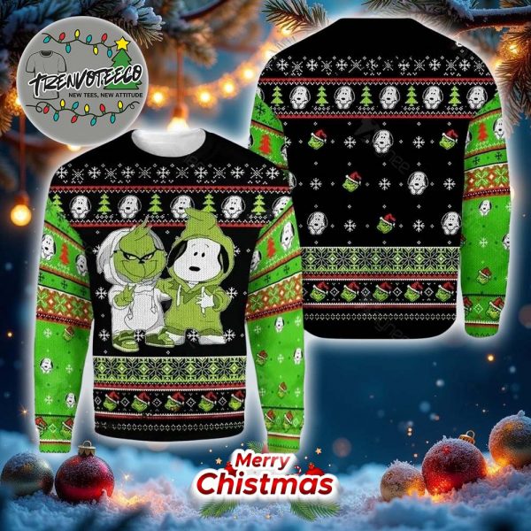 Snoopy Grinch Snoopy Grinch Gift Fan Ugly Christmas Sweater