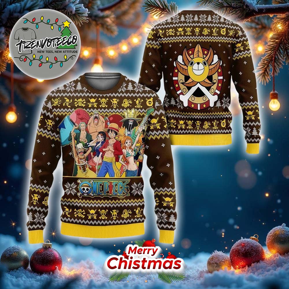 Straw Hat Pirates Xmas One Piece Best Give For Fans Anime Ugly Christmas Sweater Straw Hat Pirates Xmas One Piece Best Give For Fans Anime Ugly Christmas Sweater