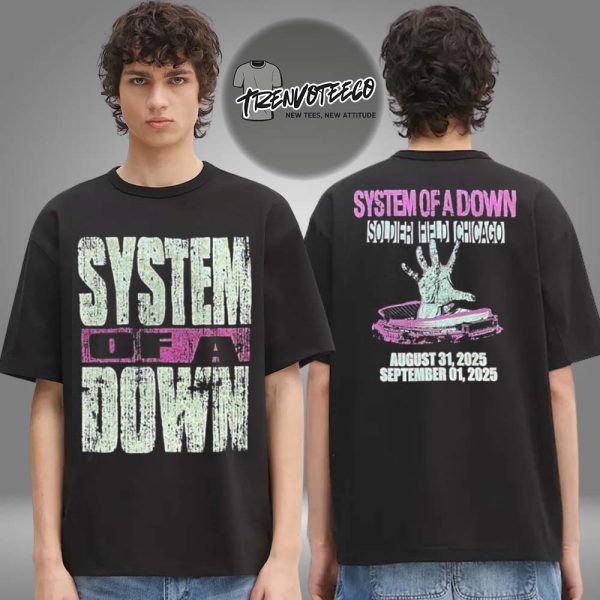 System Of A Down Soldier Field Chicago 2025 Event Tee On August 31 And September 1 2025 Two Sided Unisex T-Shirt