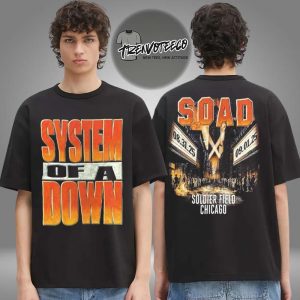 System Of A Down Soldier Field Chicago 2025 Venue Tee Logo With Official Theater Artwork On August 31 And September 1 2025 Two Sided Unisex T-Shirt