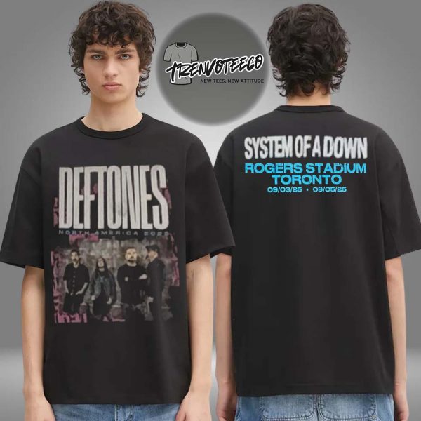 System Of A Down x Deftones North America Tour 2025 At Rogers Stadium Toronto On September 3 5 2025 Photo Band Two Sided Unisex T-Shirt