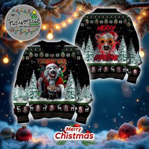 Terrifier Merry Christmas Is Merry And Scary Ugly Christmas Sweater