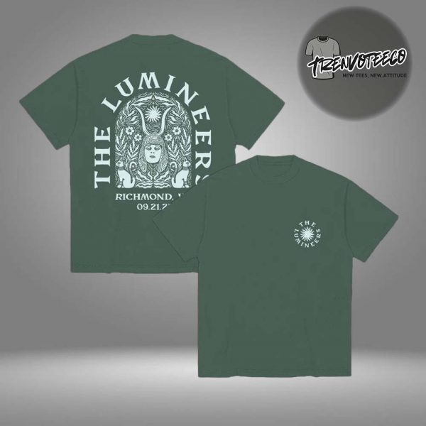 The Lumineers Merch Automatic September 21st Richmond Event Two Sided Unisex T-Shirt