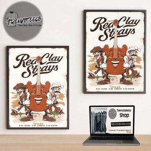 The Red Clay Strays x SoundWaves Creative E23 Texas Tour 2025 Night 1 Home Decor Poster Canvas