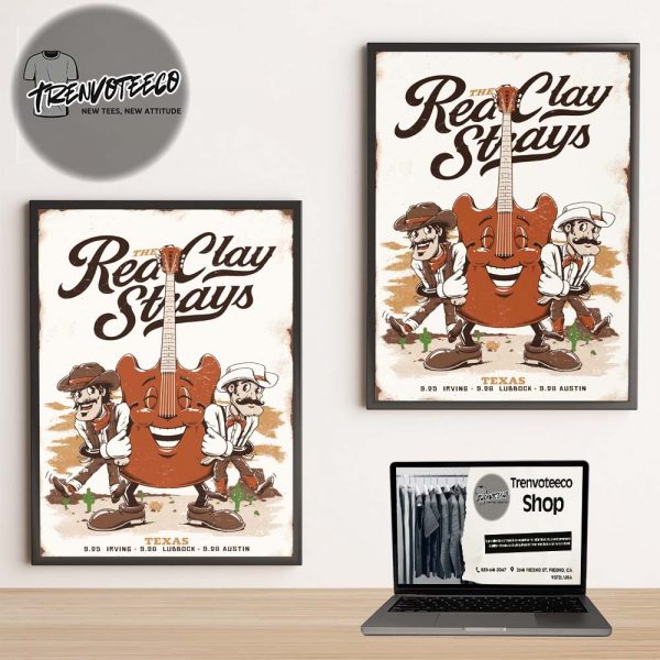 The Red Clay Strays x SoundWaves Creative E23 Texas Tour 2025 Night 1 Home Decor Poster Canvas