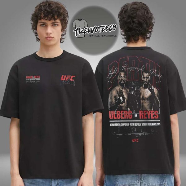 UFC Merch Fight Night Perth Match Up Ulberg Vs Reyes Two Sided Unisex T-Shirt