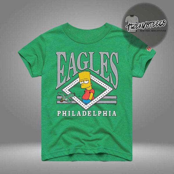 Youth Homage x The Simpsons Kelly Green Philadelphia Eagles Unisex T-Shirt