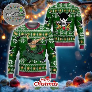 Zoro Xmas One Piece Best Give For Fans Anime Ugly Christmas Sweater