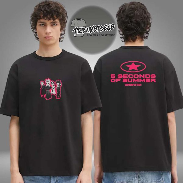 5 Seconds Of Summer Merch Everyone’s A Star Band Two Sided Unisex T-Shirt