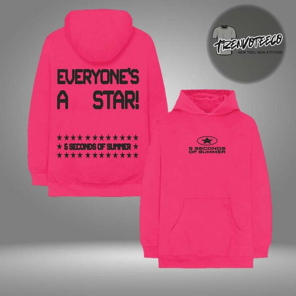 5 Seconds Of Summer Merch Everyone’s A Star Hot Pink Hoodie