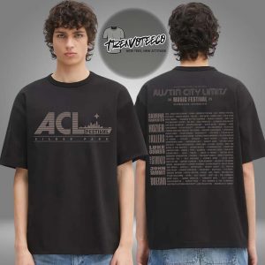 ACL Music Festival 2025 Merch Fest Skyline Lineup Two Sided Unisex T-Shirt
