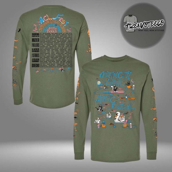 ACL Music Festival 2025 Merch Poster Lineup Long Sleeve Tee