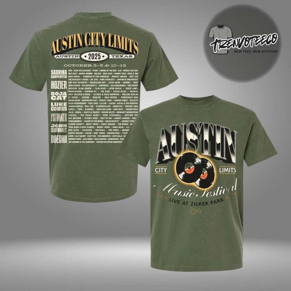 ACL Music Festival 2025 Merch Records Lineup Two Sided Unisex T-Shirt