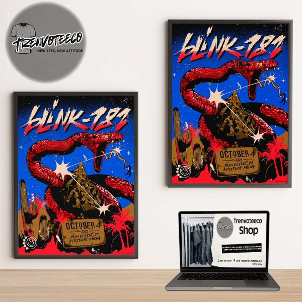 Blink 182 Missionary Impossible Tour At Acrisure Arena In Palm Desert CA On October 4 2025 Home Decor Poster Canvas