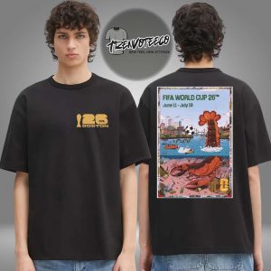 Fifa World Cup 26 Boston Host City Poster Two Sided Unisex T-Shirt