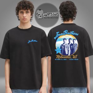 Jonas Brother Tour Merch At Fiserv Forum In Milwaukee WI On October 12 2025 Two Sided Unisex T-Shirt
