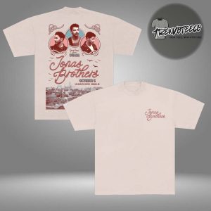Jonas Brothers Merch At Chi Health Center In Omaha NE On October 6 2025 Two Sided Unisex T-Shirt