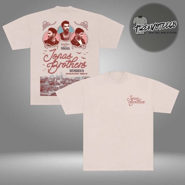 Jonas Brothers Merch At Chi Health Center In Omaha NE On October 6 2025 Two Sided Unisex T-Shirt